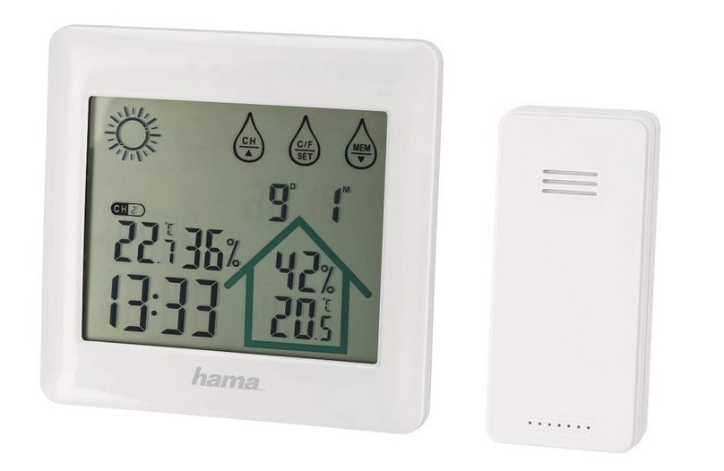 Estación Meteorológica Interior Y Exterior Con Reloj Digital (2 Zonas)