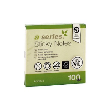 Bloc De Notas Adhesivas Amarillas Sticky 75X75