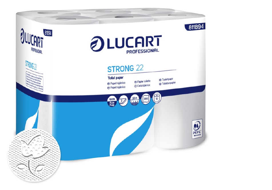 Papel Higienico Lucart 22 Metros, 2 Capas Fardo 108 Unidades