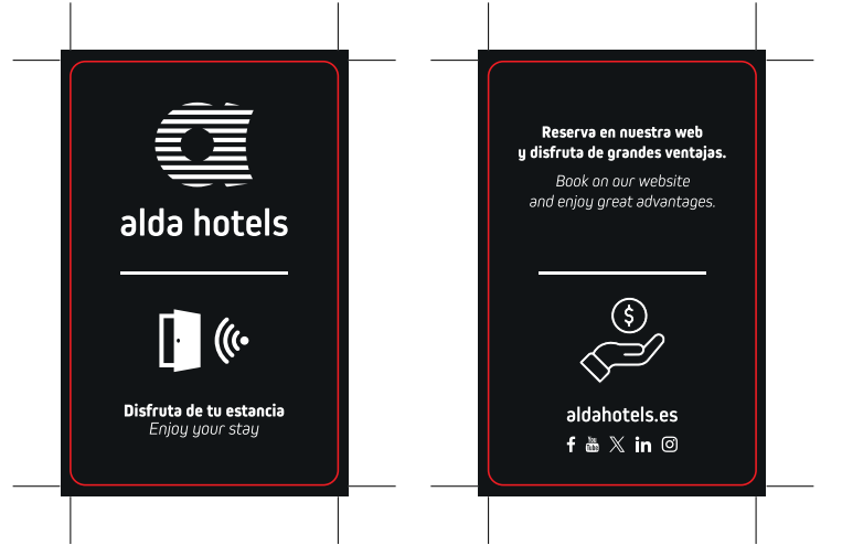 Tarjeta Llave Negra Alda Hotels (Pack 200 U.) Omnitec.