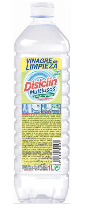 Vinagre De Limpieza Concentrado Multiusos Disiclin 1000ML x 12 Uds. 