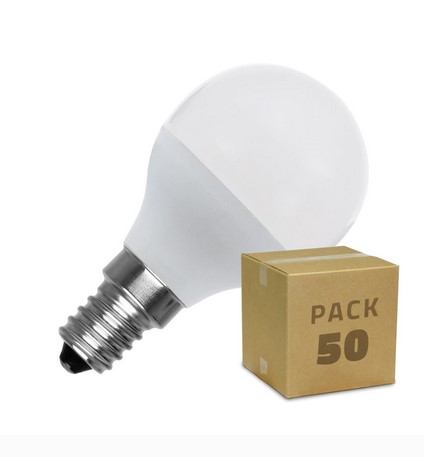 Caja De 50 Bombillas Led E14 G45 5W Blanco