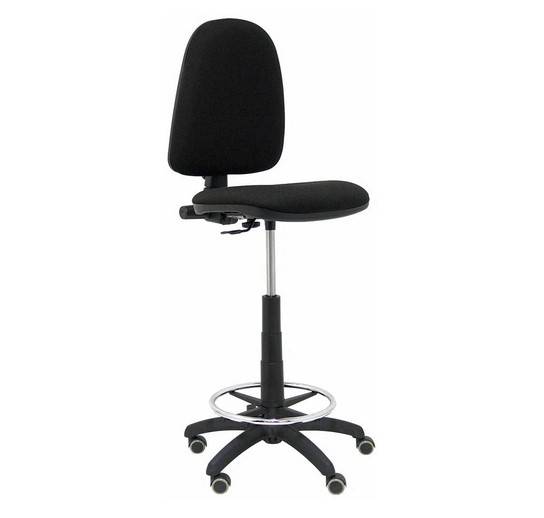 Taburete/Silla Ergonómico, Regulable En Altura, Aro Reposapiés Y Ruedas De Parquet, 100/123X46X40